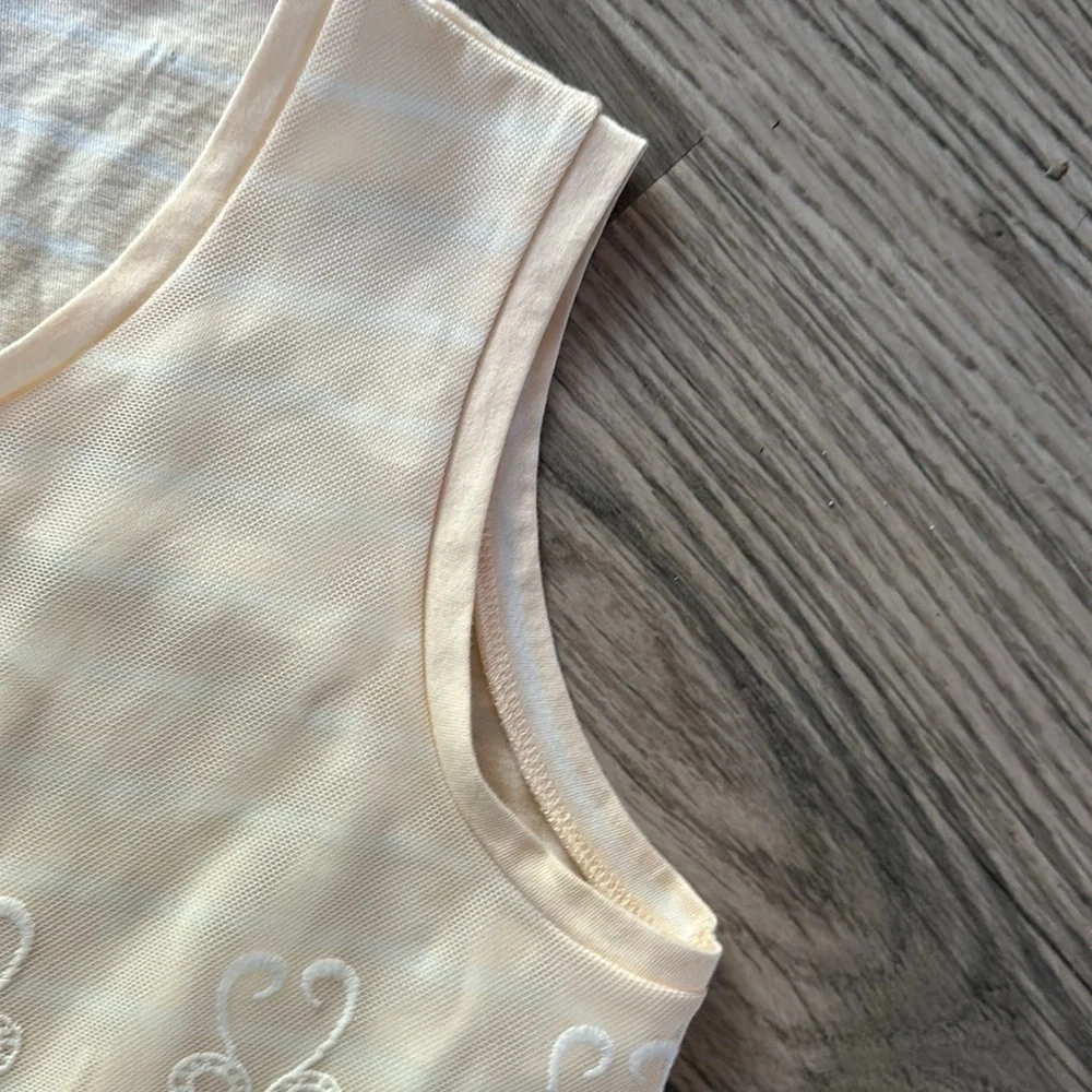 J. Crew NWT lace overlay tank top blouse‎ peach white womens size small - Picture 8 of 10